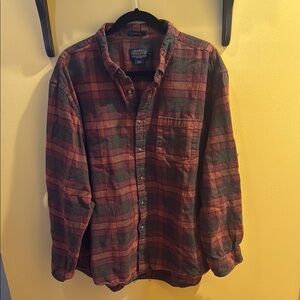 Pendleton Green and Brown Casual Button Down Shirt